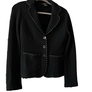 Karen Kane Marino wool Black Blazer with Stud Accents size S